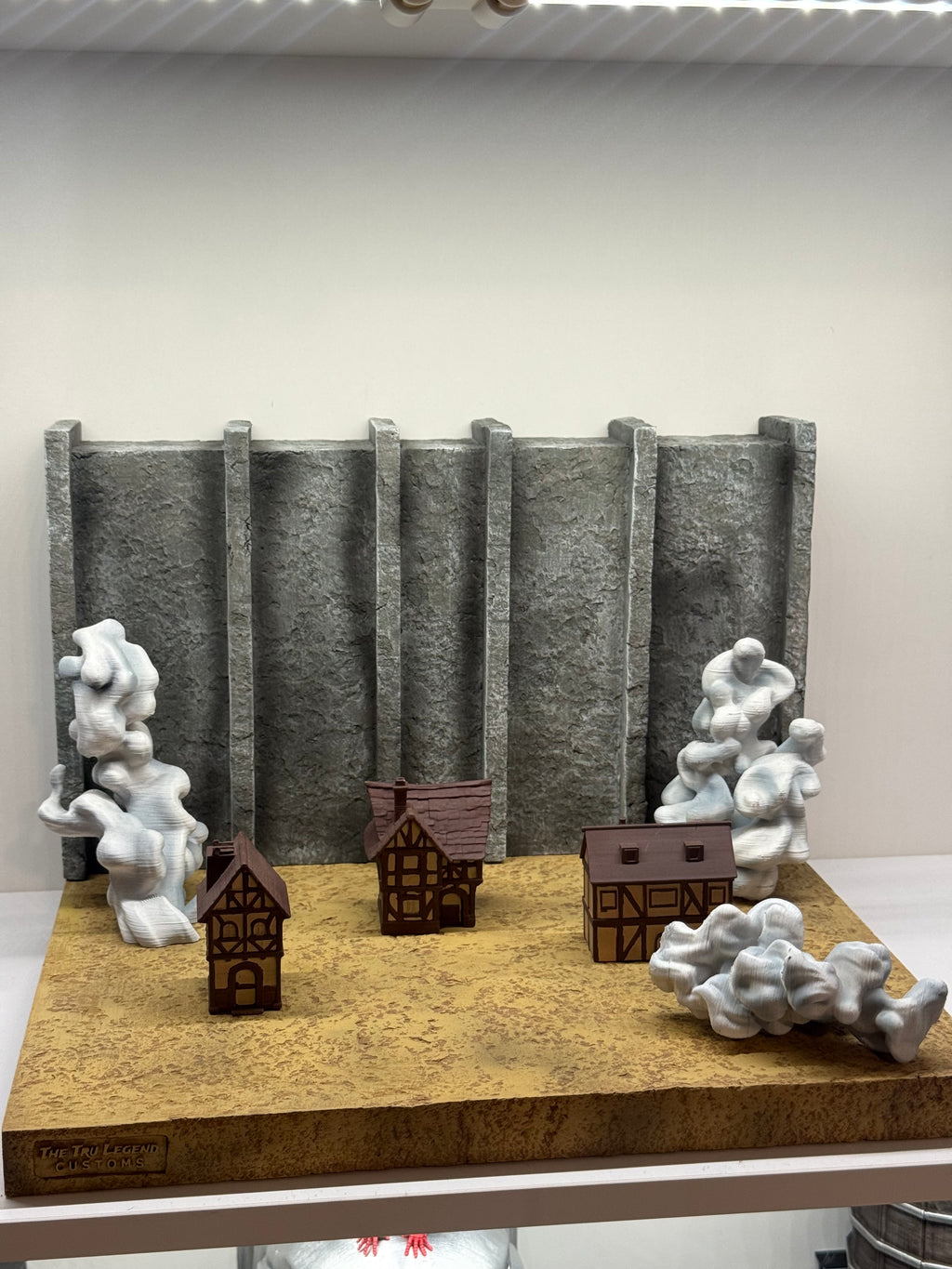 Wall + base for Titan (With Mini Houses & Smoke Effects)