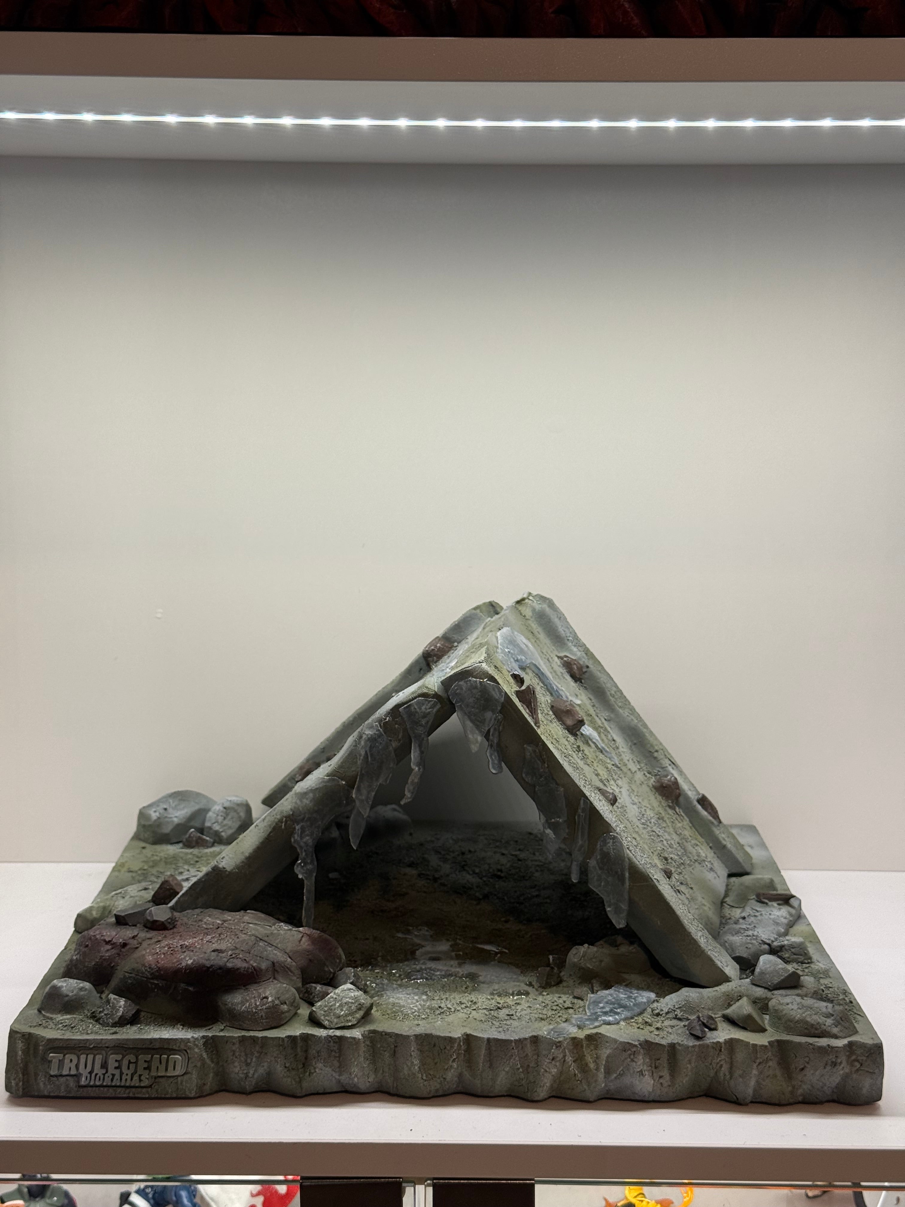 Damaged Building Spider inspired diorama