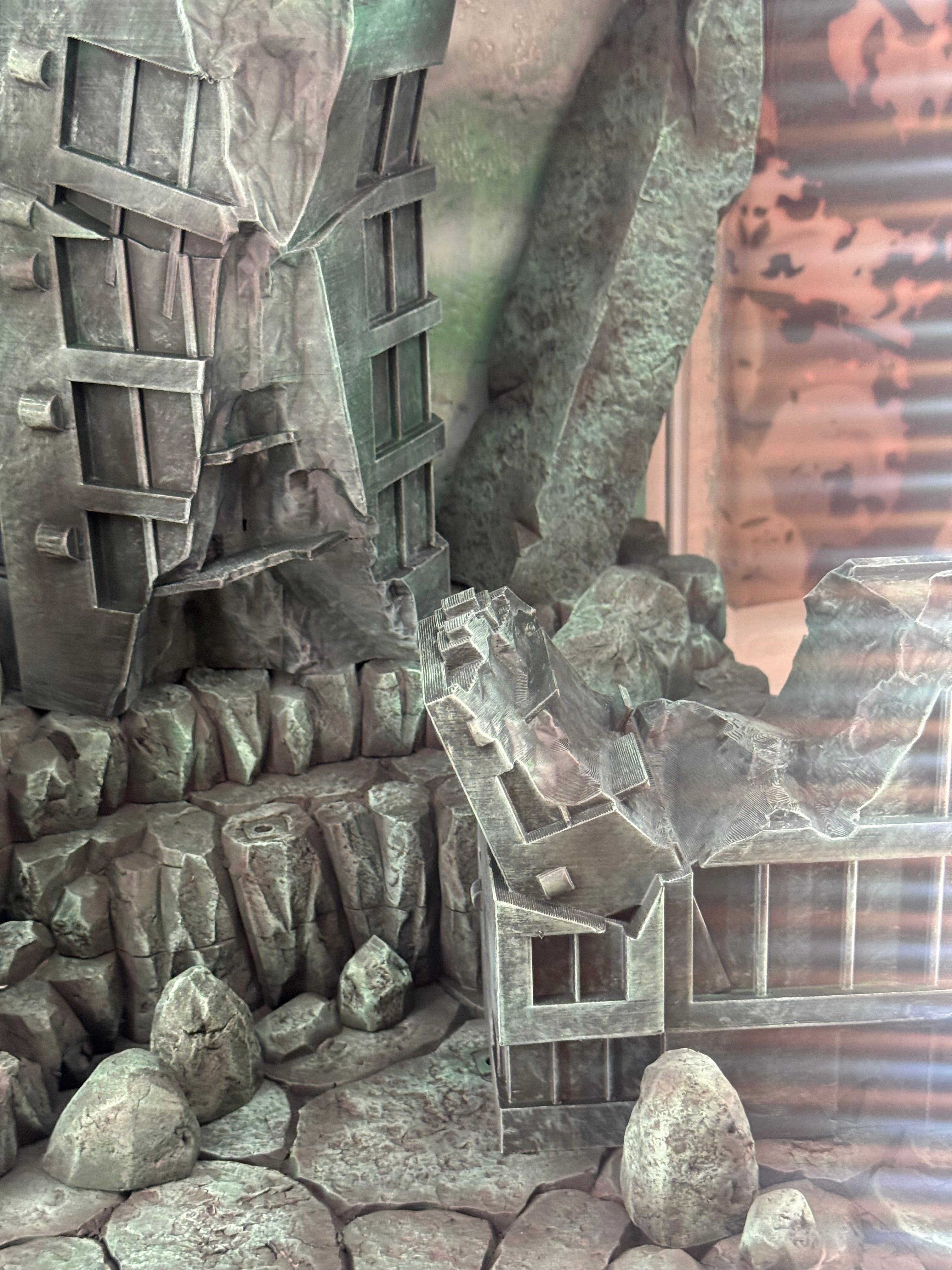 Destoyed Buildings DLX Diorama (With Backdrop)