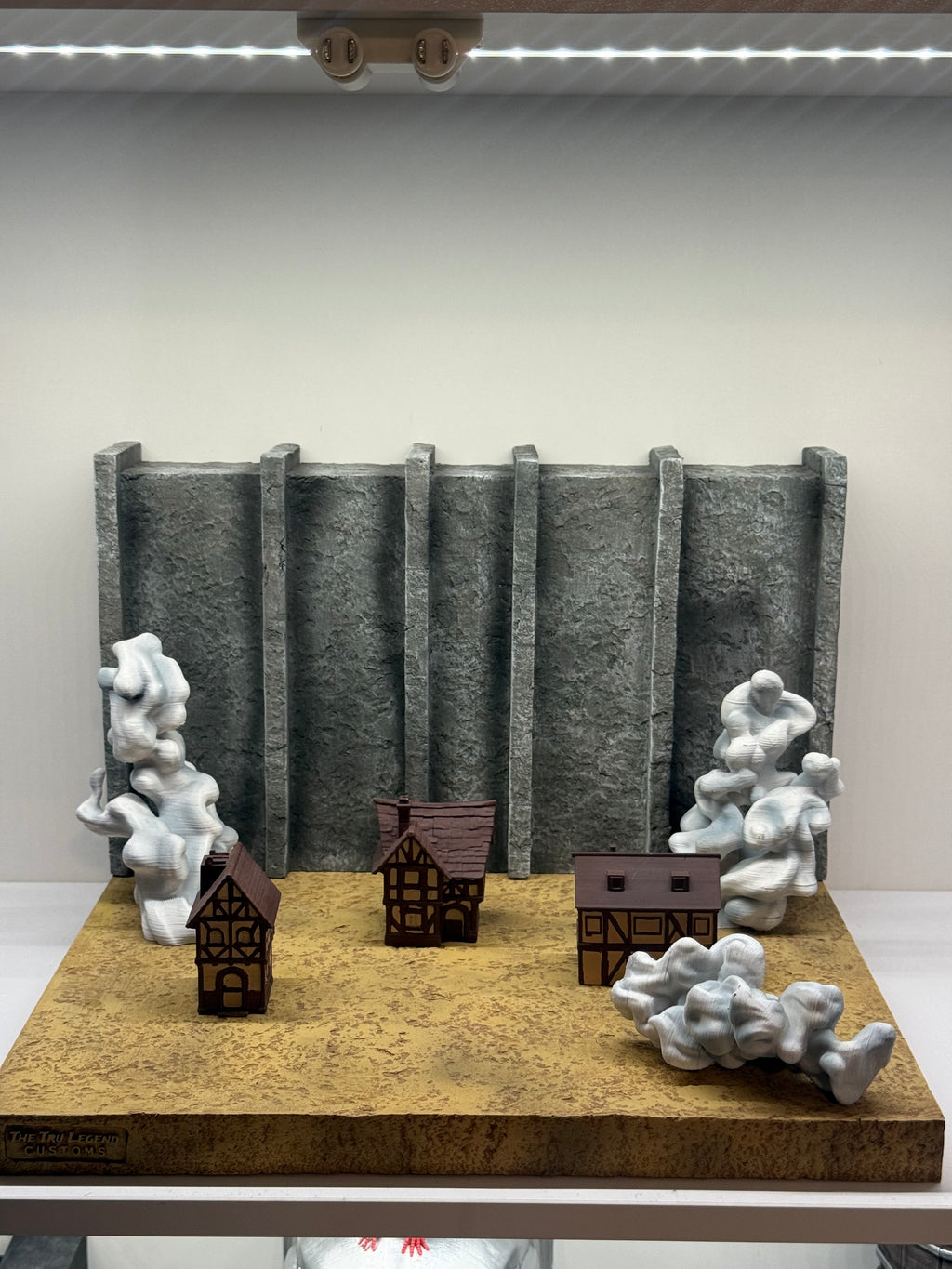 Wall + base for Titan (With Mini Houses & Smoke Effects)